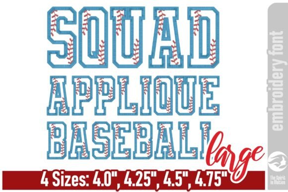 Squad Applique Baseball Font - Large: A Home Run for Embroidery