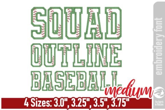 Squad Outline Baseball Font Review for Sweatshirts