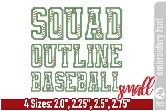 Squad Outline Baseball Font: Small Apparel Review