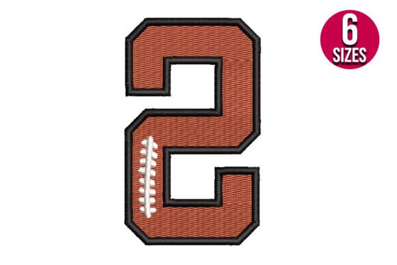 Stylish Football Font Alphabet Number Two 2
